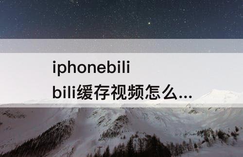 iphonebilibili缓存视频怎么导出