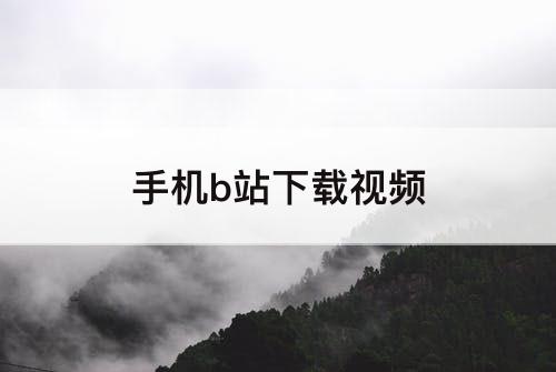 手机b站下载视频