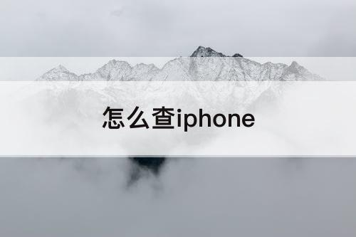 怎么查iphone