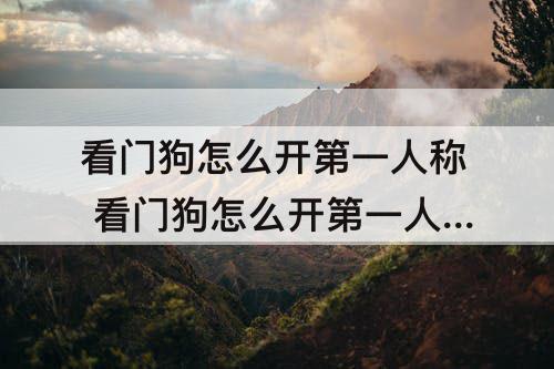 看门狗怎么开第一人称 看门狗怎么开第一人称?