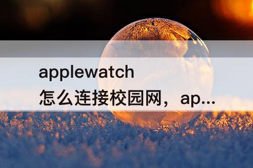 applewatch怎么连接校园网，applewatch怎么连接校园网认证