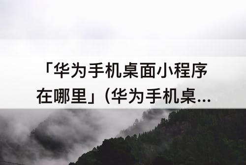 「华为手机桌面小程序在哪里」(华为手机桌面小程序在哪里设置)