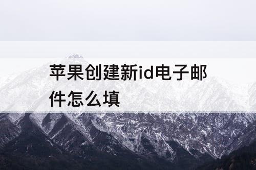 苹果创建新id电子邮件怎么填