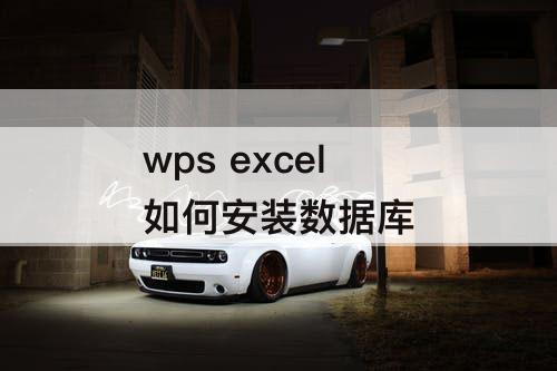 wps excel 如何安装数据库