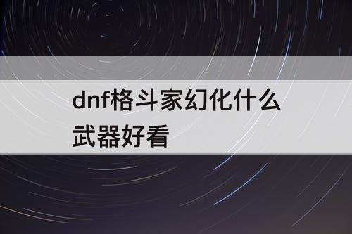 dnf格斗家幻化什么武器好看