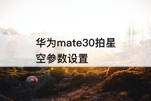 华为mate30拍星空参数设置