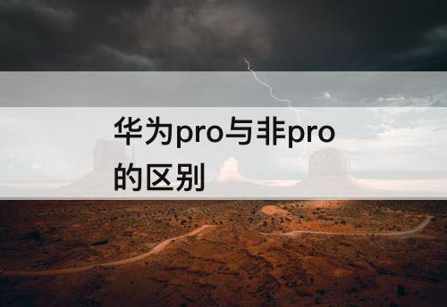 华为pro与非pro的区别