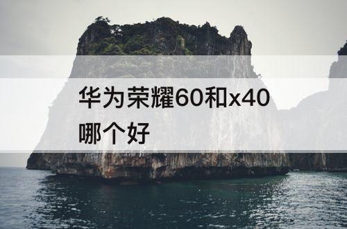 华为荣耀60和x40哪个好