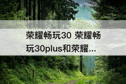 荣耀畅玩30 荣耀畅玩30plus和荣耀play5tpro