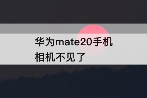 华为mate20手机相机不见了