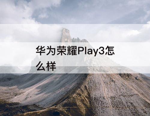 华为荣耀Play3怎么样