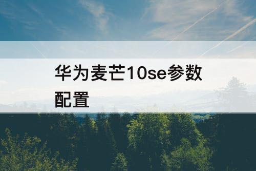 华为麦芒10se参数配置