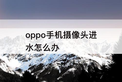 oppo手机摄像头进水怎么办