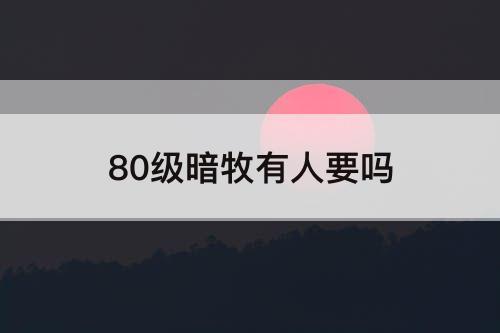 80级暗牧有人要吗