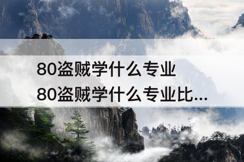 80盗贼学什么专业 80盗贼学什么专业比较好