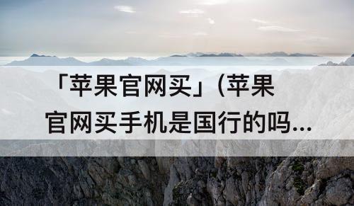 「苹果官网买」(苹果官网买手机是国行的吗)