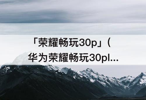 「荣耀畅玩30p」(华为荣耀畅玩30plus摄像头参数)