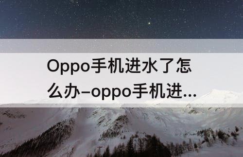 Oppo手机进水了怎么办-oppo手机进水了怎么办声音小