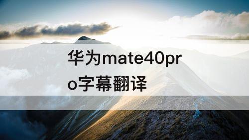 华为mate40pro字幕翻译