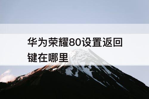 华为荣耀80设置返回键在哪里