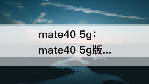 mate40 5g：mate40 5g版本参数