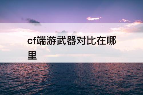 cf端游武器对比在哪里