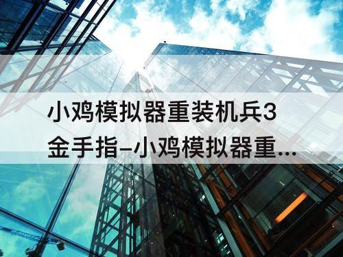 小鸡模拟器重装机兵3金手指-小鸡模拟器重装机兵3金手指代码大全