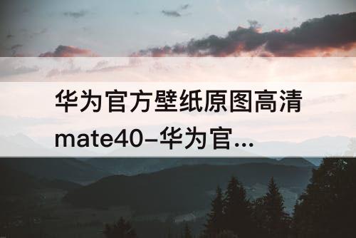 华为官方壁纸原图高清mate40-华为官方壁纸原图高清mate40网盘