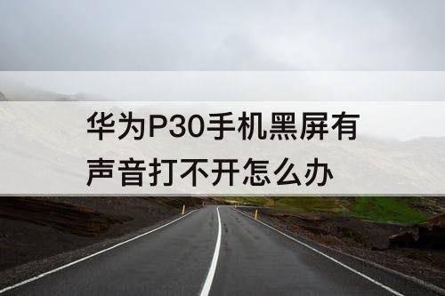 华为P30手机黑屏有声音打不开怎么办