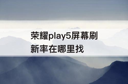 荣耀play5屏幕刷新率在哪里找