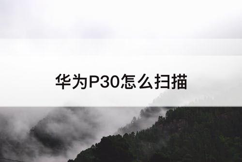 华为P30怎么扫描