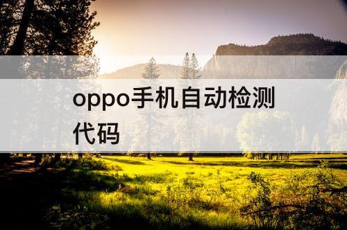 oppo手机自动检测代码