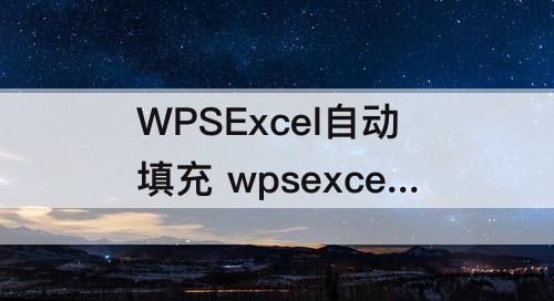 WPSExcel自动填充 wpsexcel自动填充序号