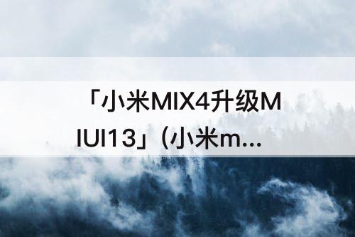 「小米MIX4升级MIUI13」(小米mix4升级miui13续航尿崩)