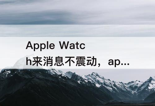 Apple Watch来消息不震动，apple watch来消息不震动了