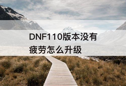 DNF110版本没有疲劳怎么升级