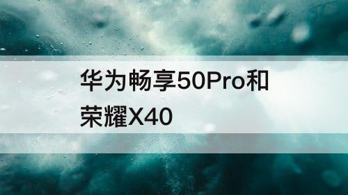 华为畅享50Pro和荣耀X40