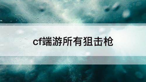 cf端游所有狙击枪