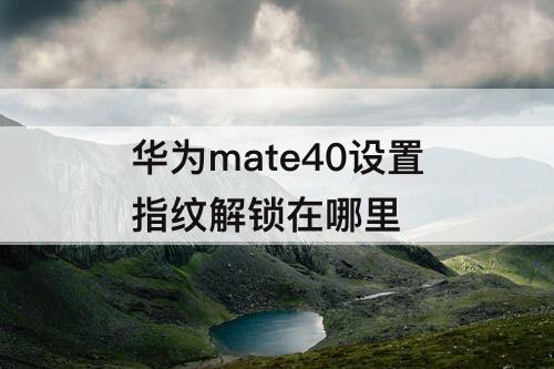 华为mate40设置指纹解锁在哪里