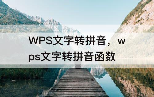 WPS文字转拼音，wps文字转拼音函数