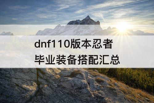 dnf110版本忍者毕业装备搭配汇总