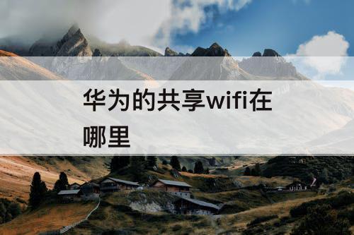 华为的共享wifi在哪里