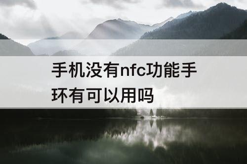 手机没有nfc功能手环有可以用吗