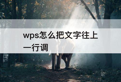 wps怎么把文字往上一行调