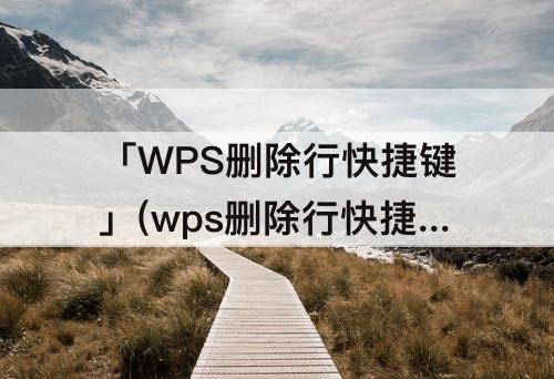 「WPS删除行快捷键」(wps删除行快捷键ctrl加什么)