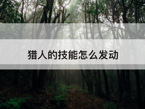 猎人的技能怎么发动