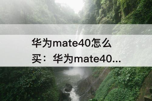 华为mate40怎么买：华为mate40怎么买不了