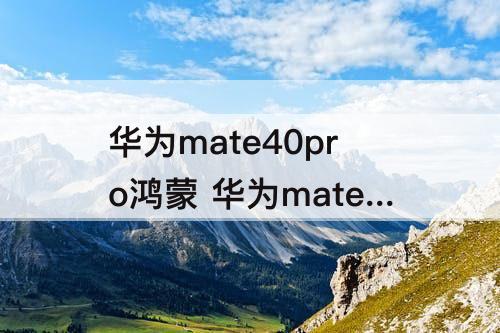 华为mate40pro鸿蒙 华为mate40pro鸿蒙3.0怎么添加桌面小工具