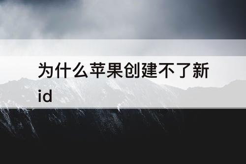 为什么苹果创建不了新id