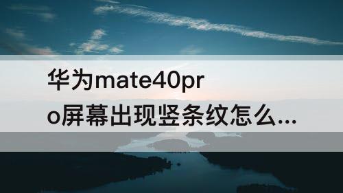 华为mate40pro屏幕出现竖条纹怎么办